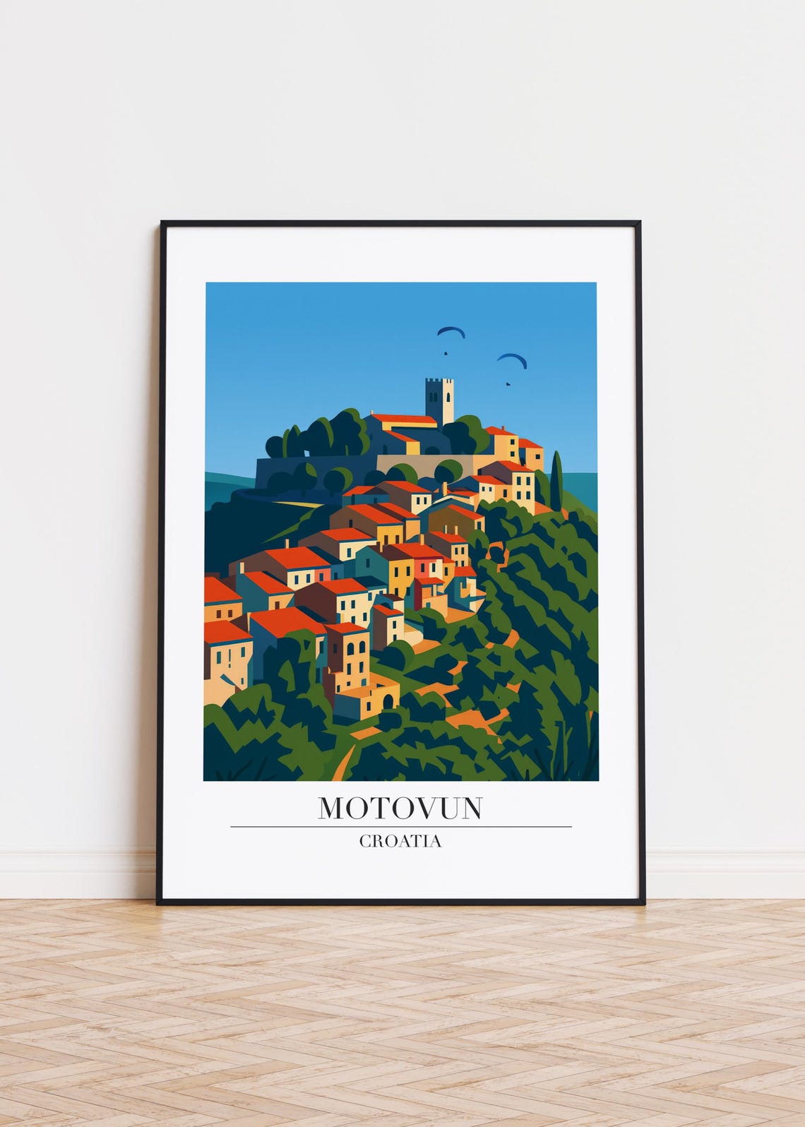 Motovun Croatia Poster Skyline Art Print