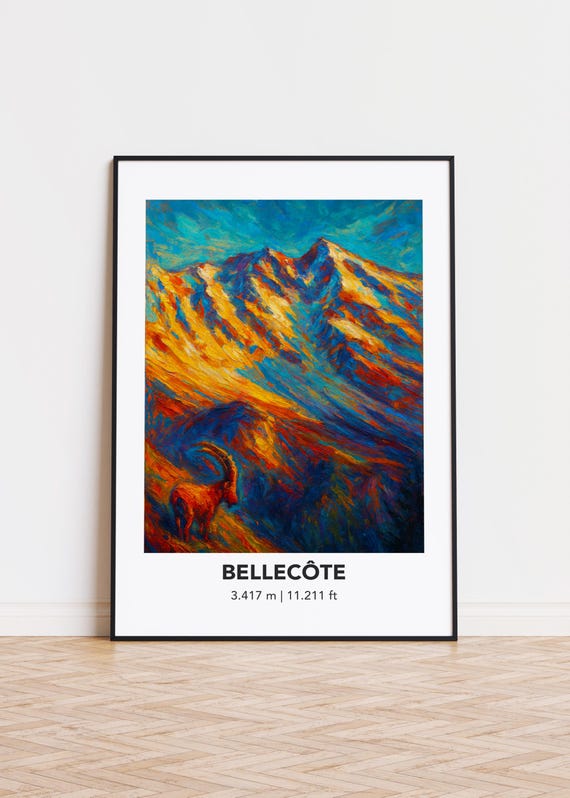 Bellecte Mountain Print Modern Oil Painting Style Poster