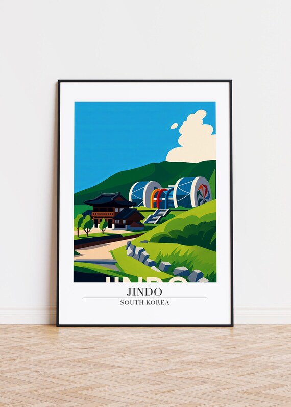 Jindo South Korea Poster Modern Minimalist Travel Art