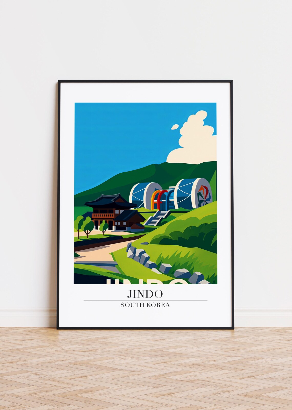 Jindo South Korea Poster Modern Minimalist Travel Art