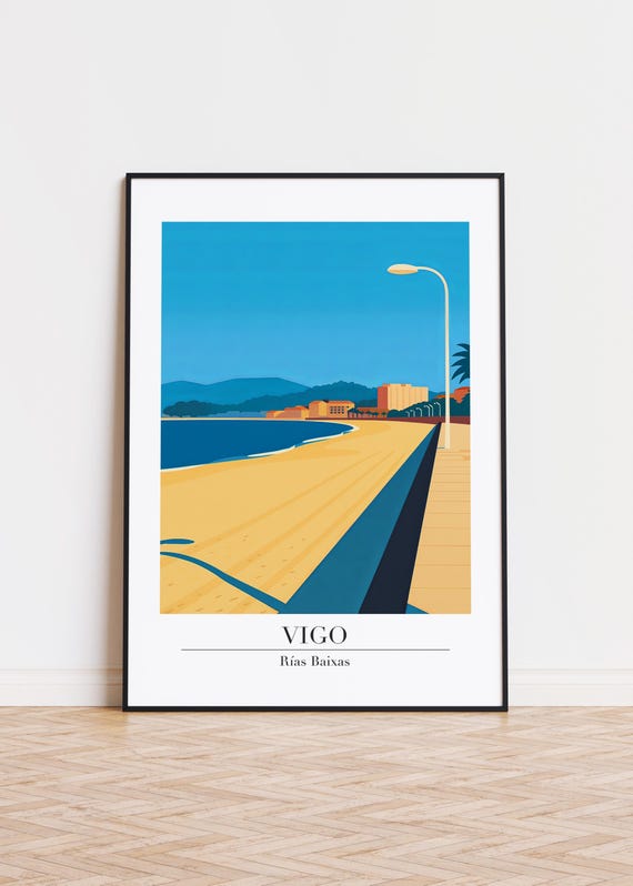 Vigo City Poster Modern Illustration Art Print Ras Baixas