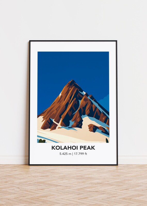 Kolahoi Peak Illustration Art Print Mountain Landscape Poster
