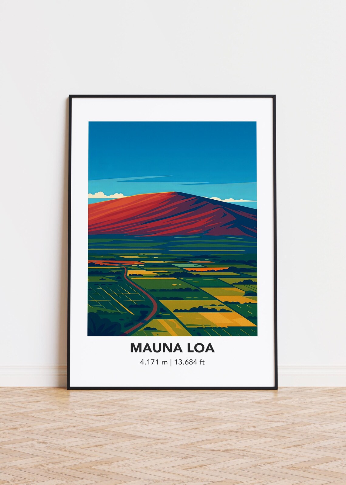 Mauna Loa Modern Mountain Illustration Art Print