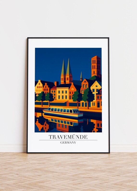 Travemnde Germany Poster Modern City Illustration Art
