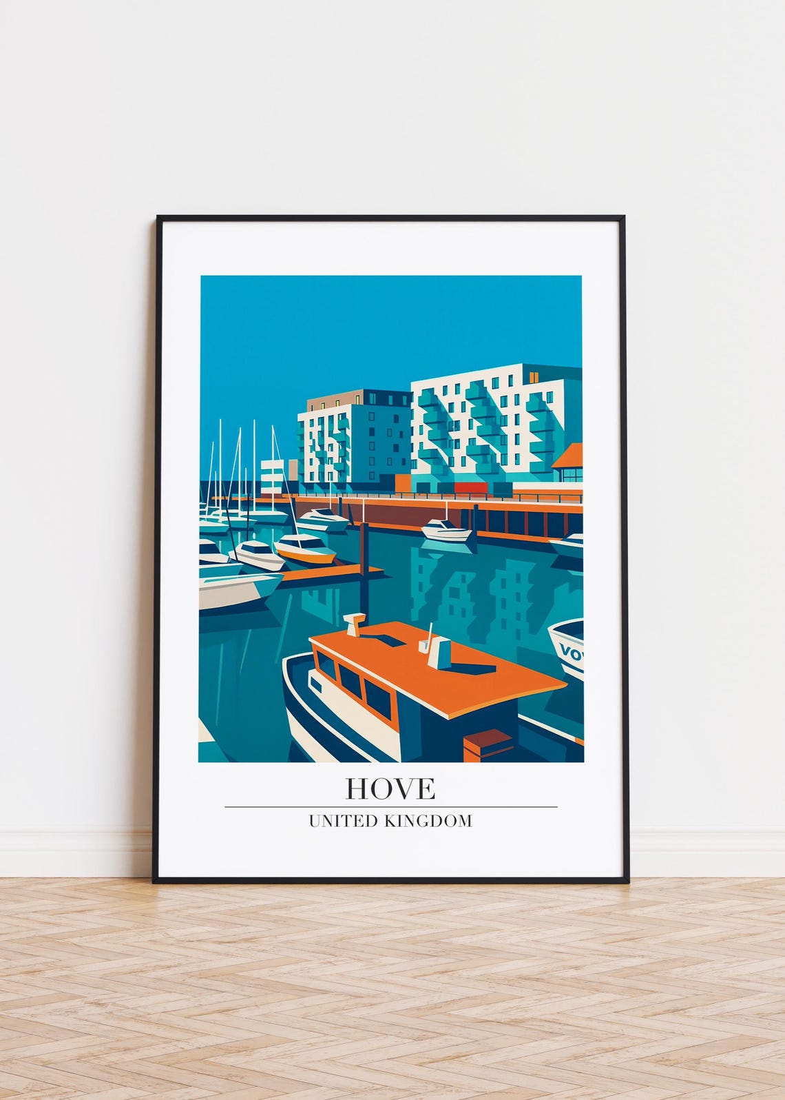 Hove Illustration Art Print Modern Uk City Poster