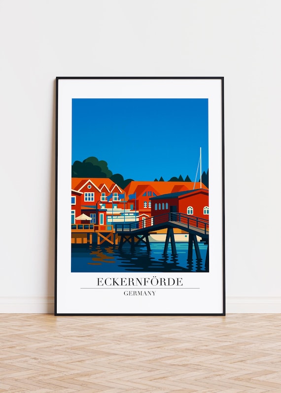 Eckernfrde Germany Poster City Illustration Art Print