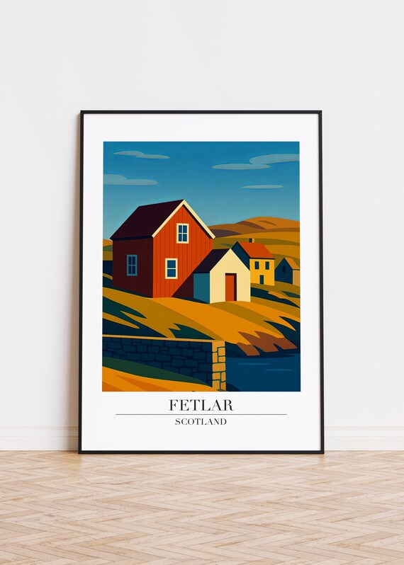 Fetlar Scotland Poster Modern Illustration Art Print