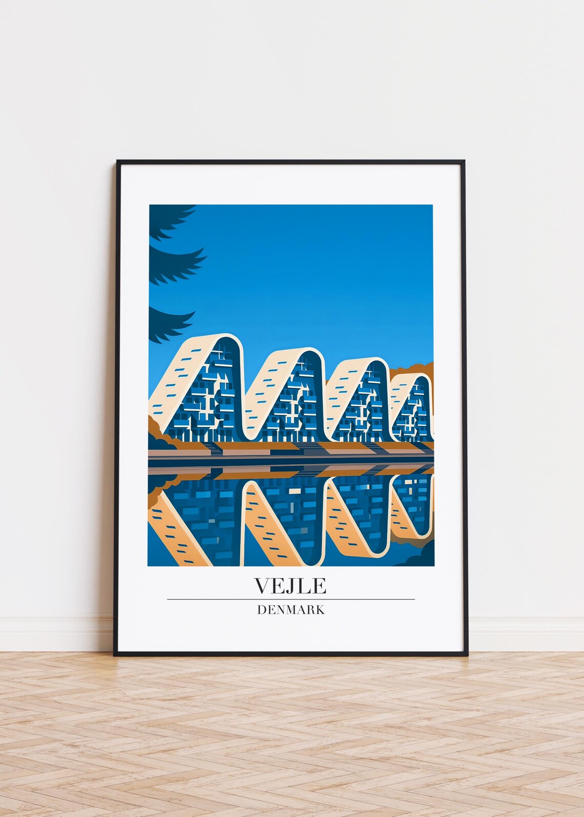 Vejle Denmark Modern City Illustration Poster