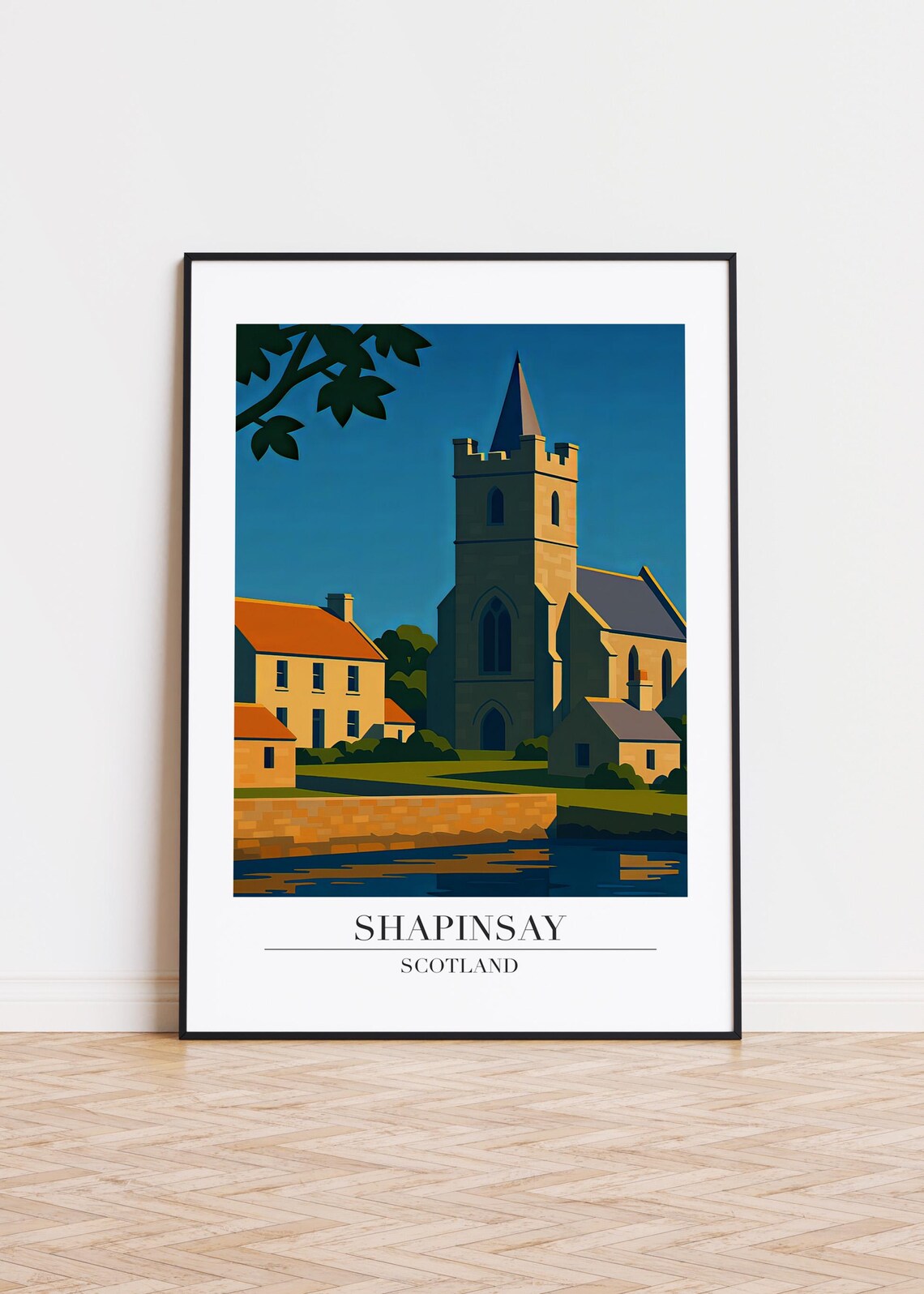 Shapinsay Scotland Modern Illustration Poster
