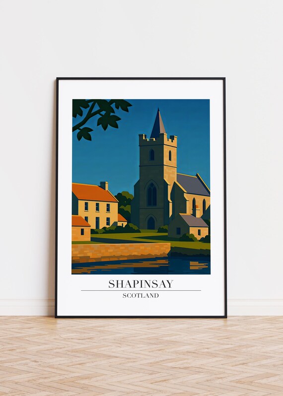 Shapinsay Scotland Modern Illustration Poster