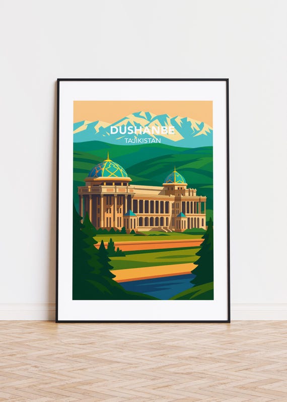 Dushanbe Tajikistan Poster City Skyline Art Print