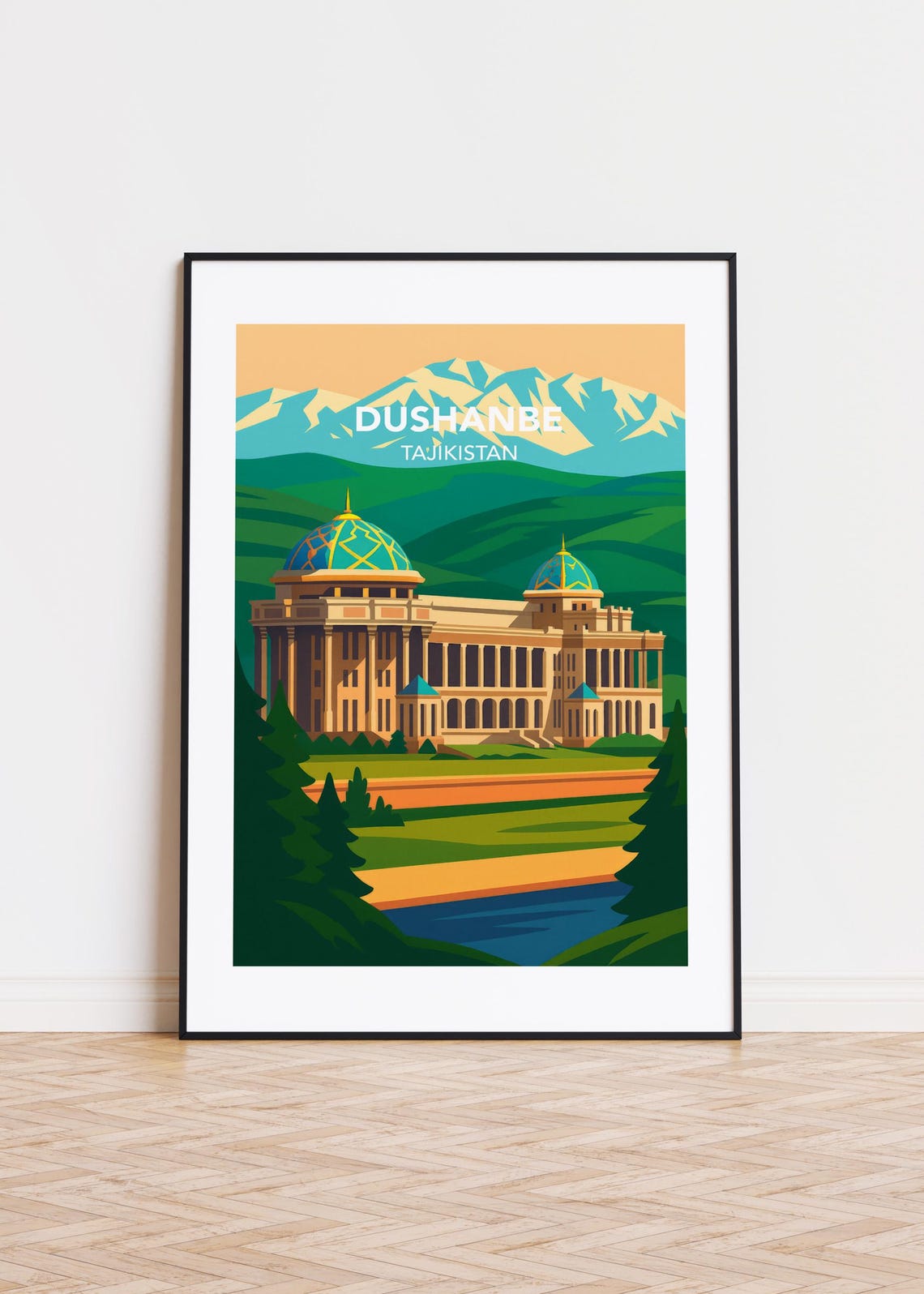 Dushanbe Tajikistan Poster City Skyline Art Print