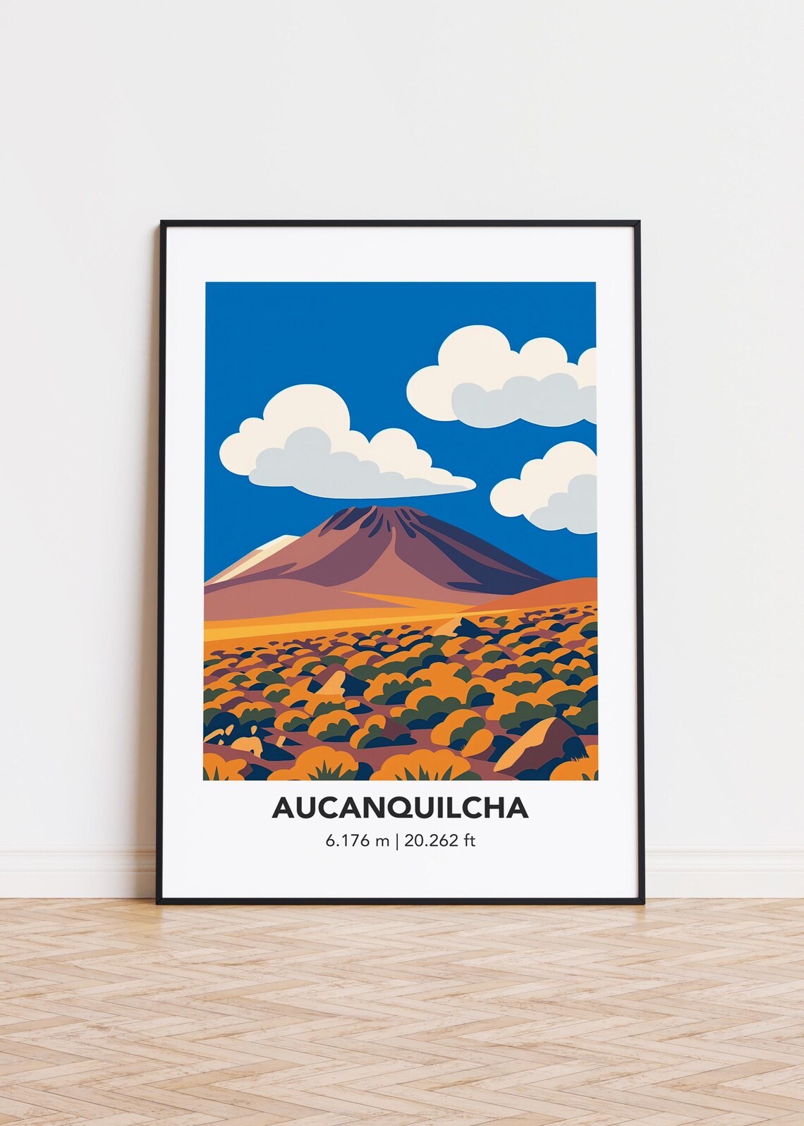 Aucanquilcha Mountain Art Print Modern Minimalist Poster