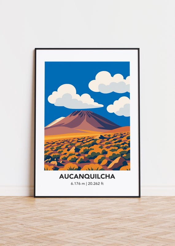 Aucanquilcha Mountain Art Print Modern Minimalist Poster