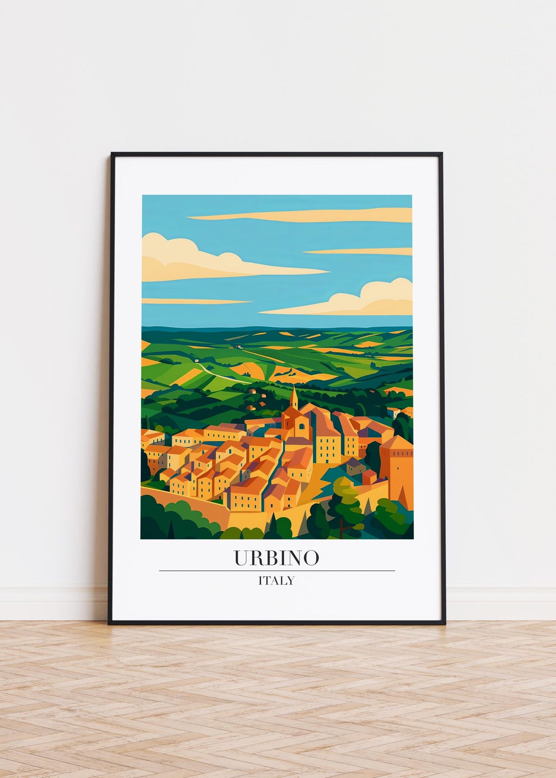 Urbino Italy Poster Skyline Art Print
