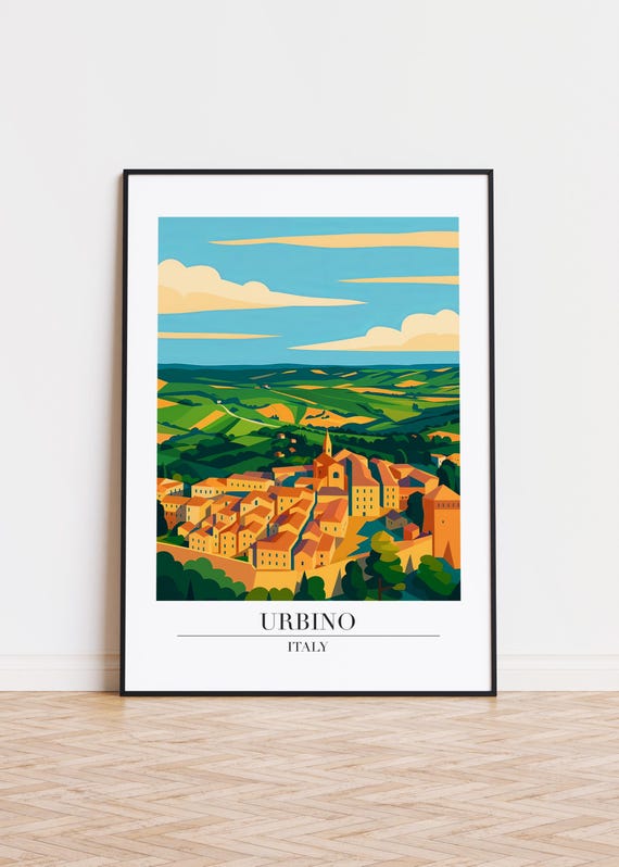 Urbino Italy Poster Skyline Art Print