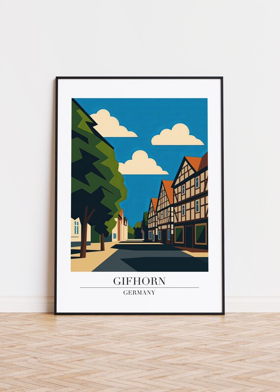 Gifhorn Germany Poster Modern Illustration Art Print