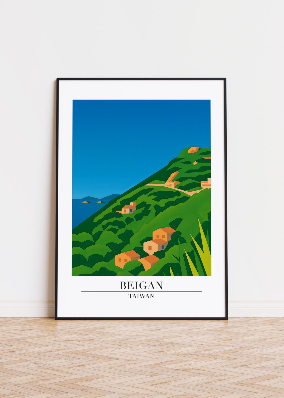 Beigan Taiwan Poster, Modern Illustration Art Print