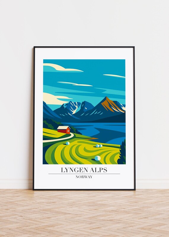Lyngen Alps Print Norway Illustration Art Semigloss Finish