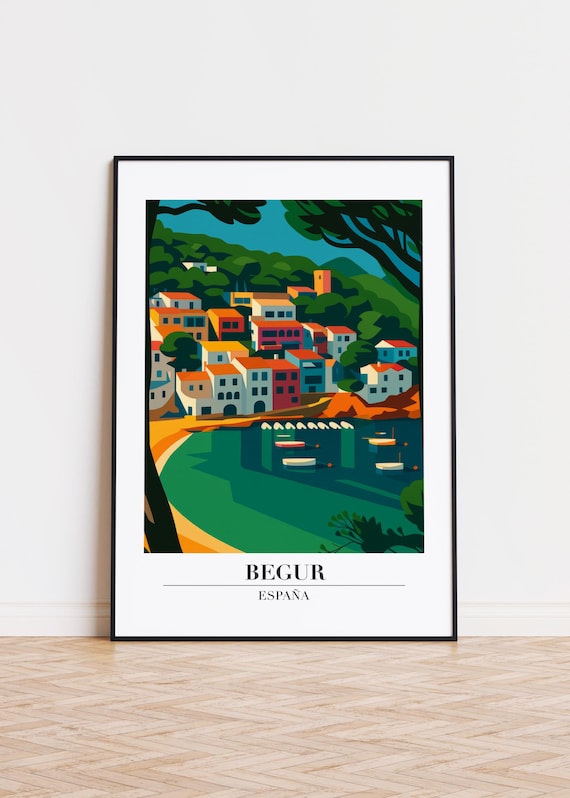 Begur Spain Modern Travel Poster Print
