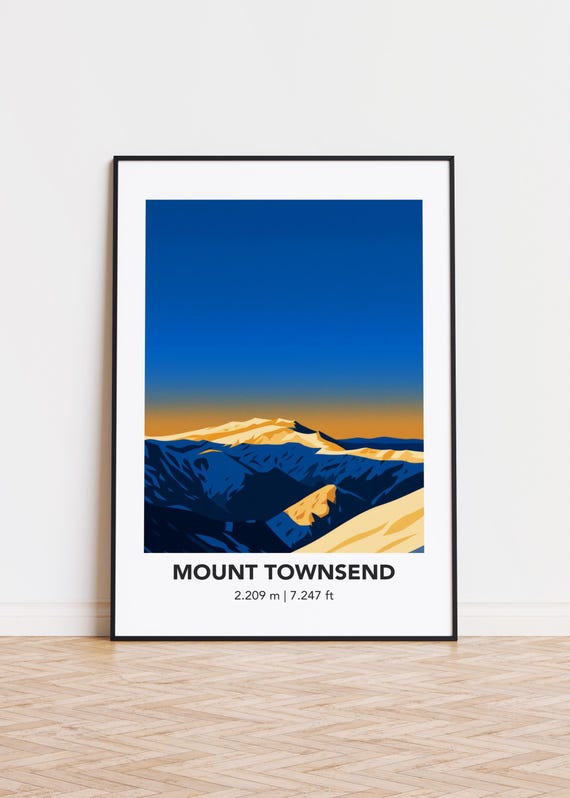 Mount Townsend Mountain Print Modern Minimalist Art Poster