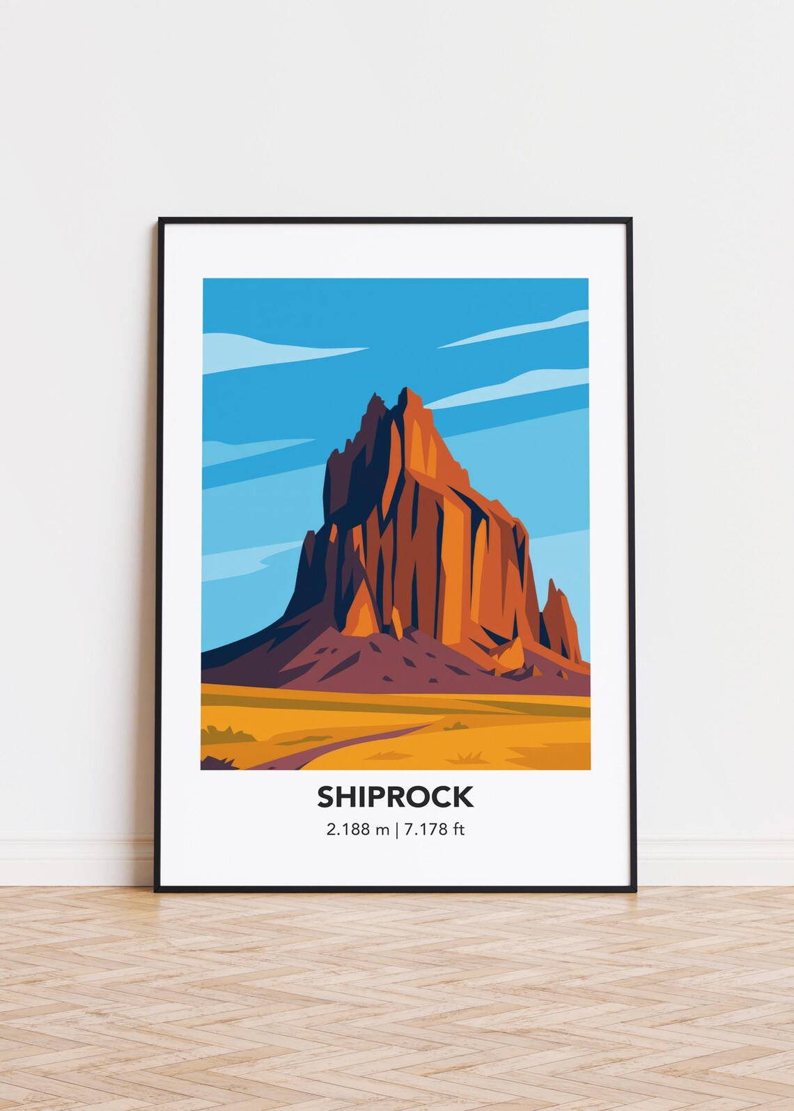 Shiprock Mountain Minimalist Poster Print