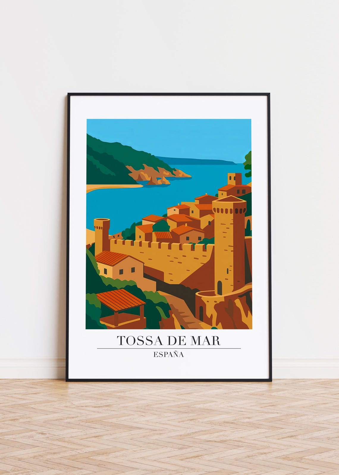 Tossa De Mar Spain Modern Travel Poster