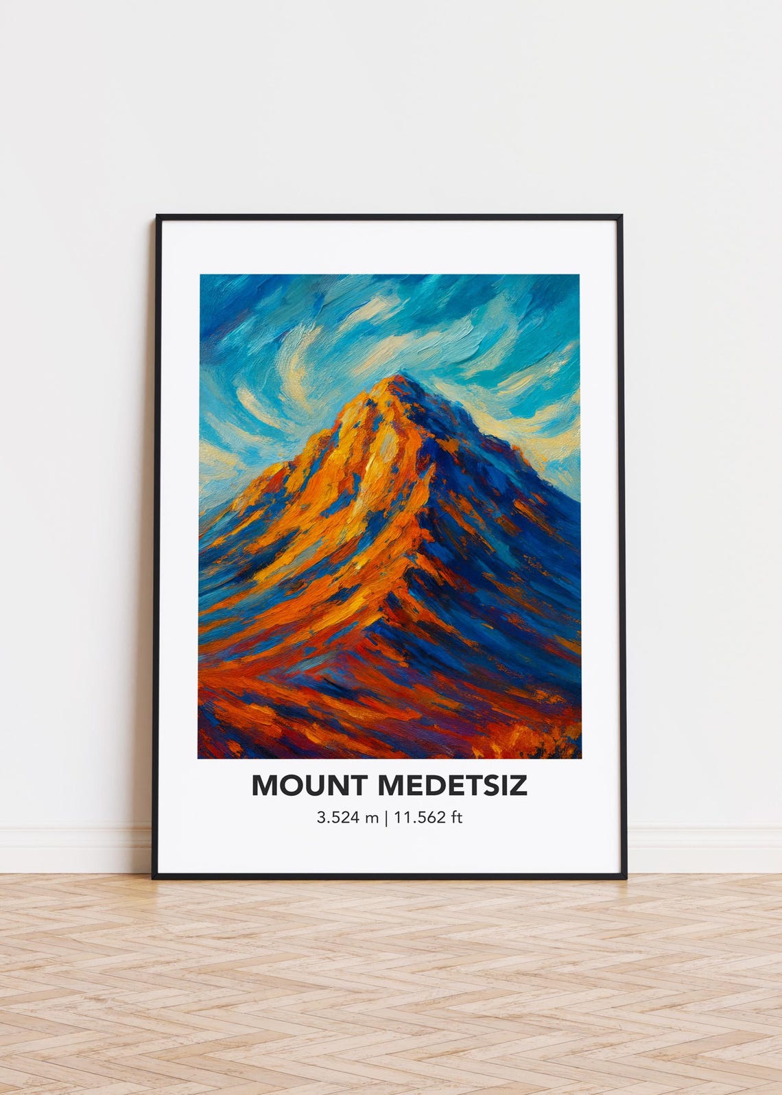 Mount Medetsiz Peak Oil Painting Style Mountain Landscape Poster