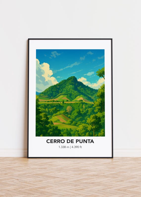 Cerro De Punta Poster Mountain Art Print