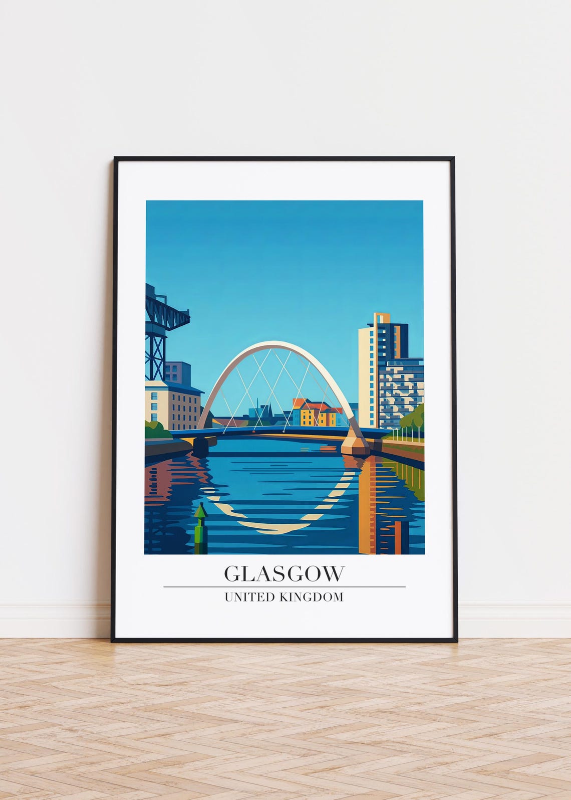 Glasgow Illustration Art Print Modern Uk City Poster