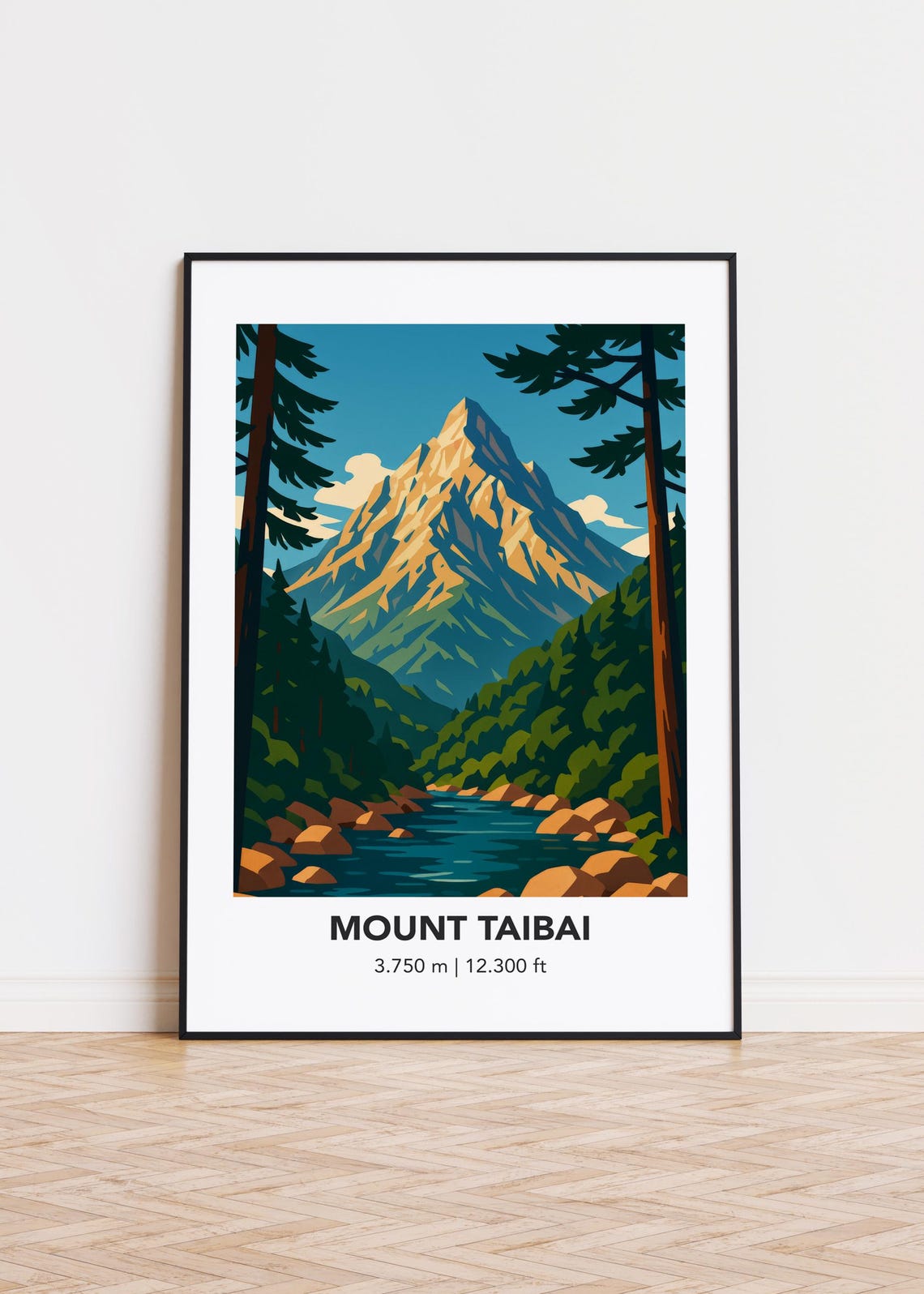 Mount Taibai Poster, Mountain Illustration Art Print