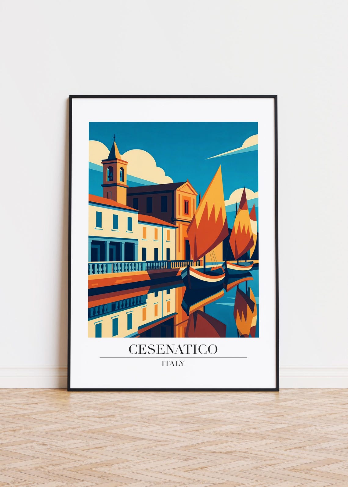 Cesenatico Italy Modern Travel Poster