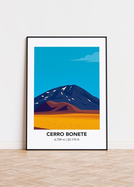 Cerro Bonete Print Mountain Illustration Art