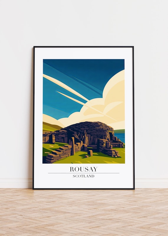 Rousay Scotland Poster Modern Illustration Art Print