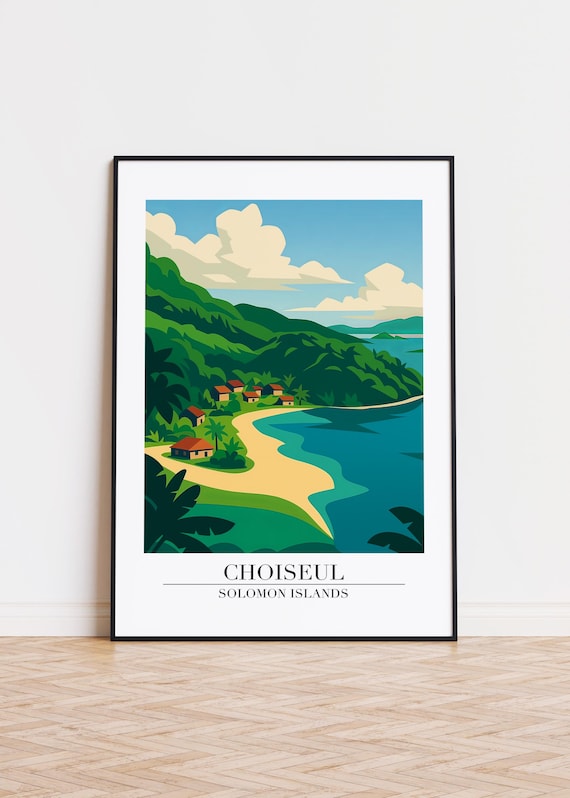 Choiseul Illustration Art Print Solomon Islands Poster