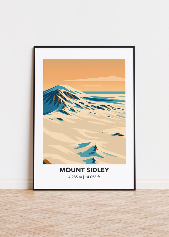 Mount Sidley Print Modern Mountain Illustration Art