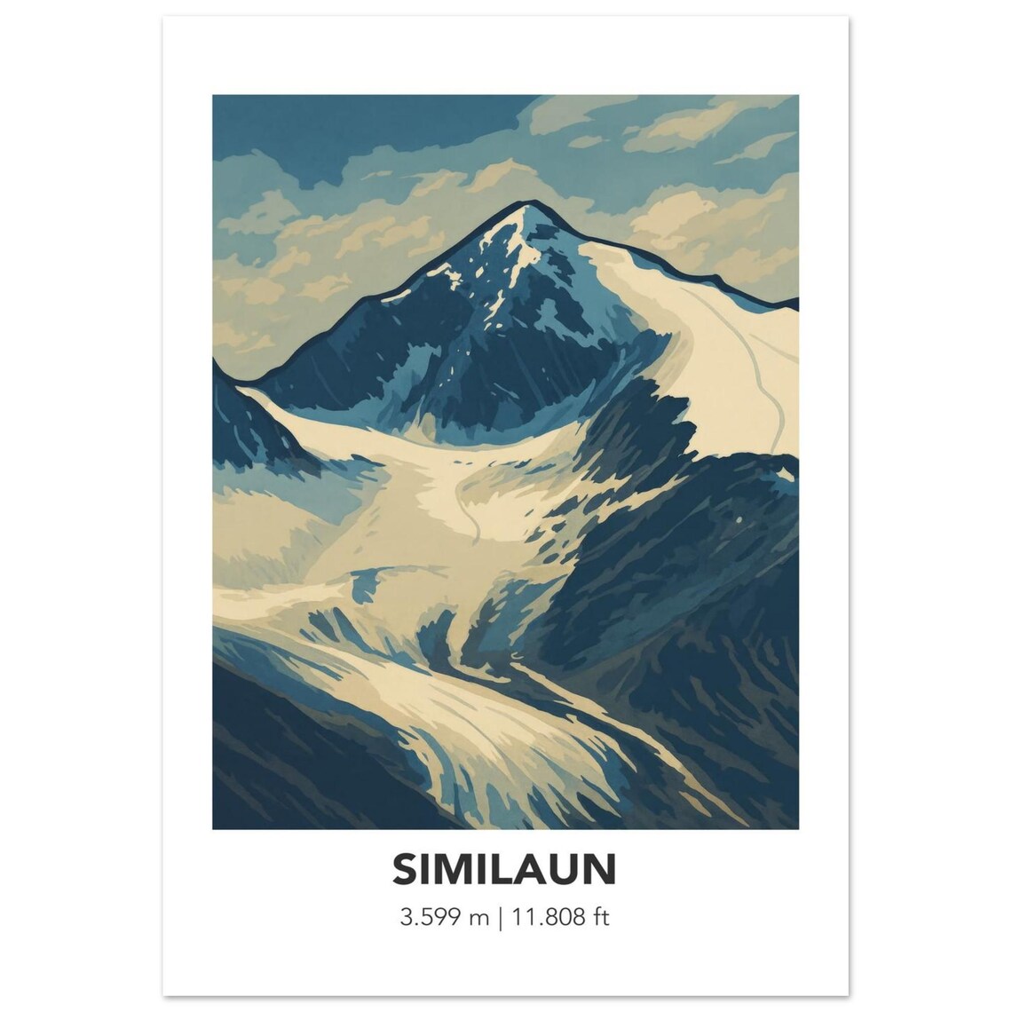 Similaun Mountain Poster, Landscape Art Print