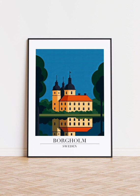 Borgholm Sweden Poster Minimalist Travel Print