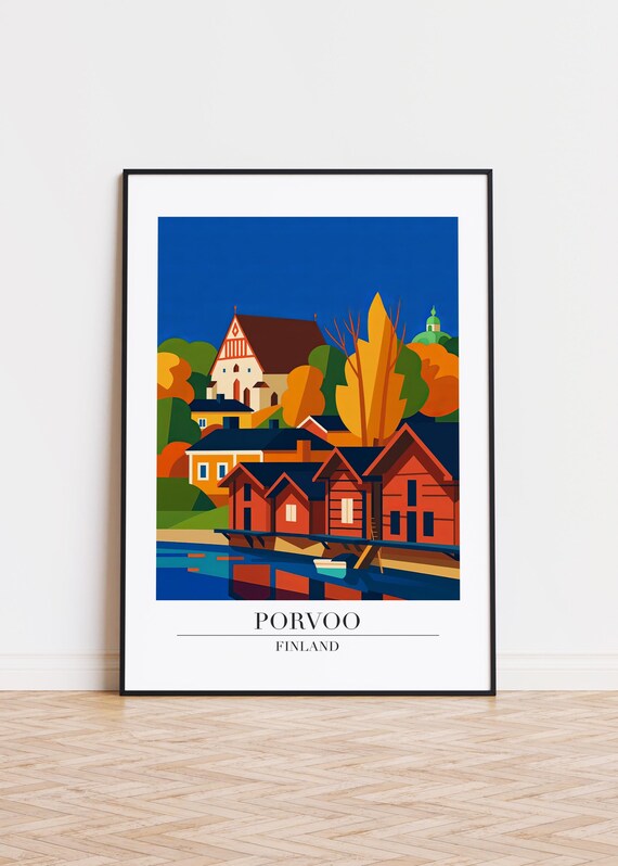 Porvoo Finland Poster City Illustration Art Print