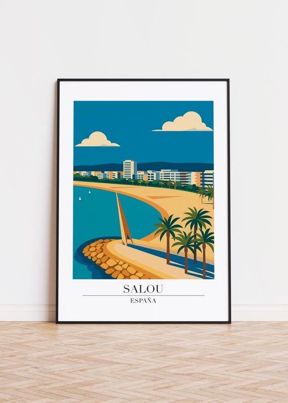 Salou Spain Poster Modern Travel Illustration City Art Print