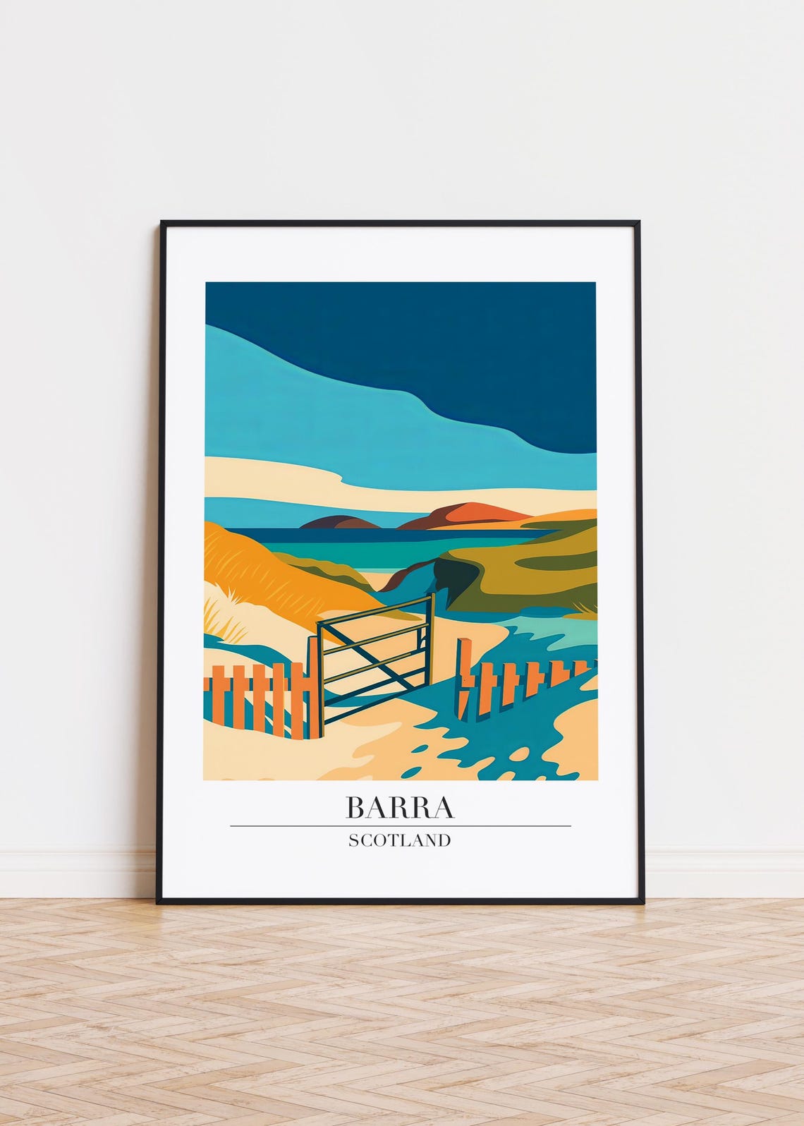 Barra Scotland Modern Travel Poster