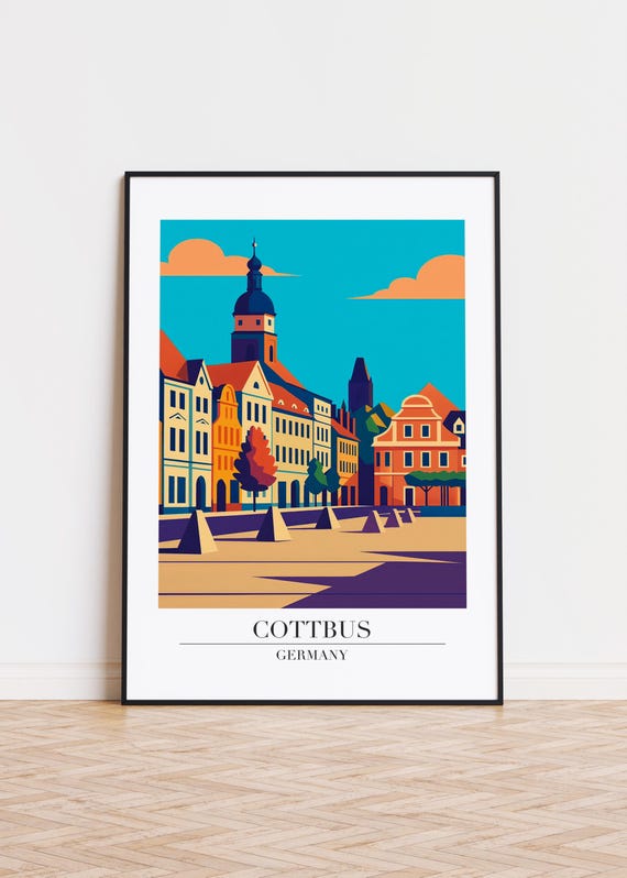 Cottbus Germany Poster City Skyline Art Print