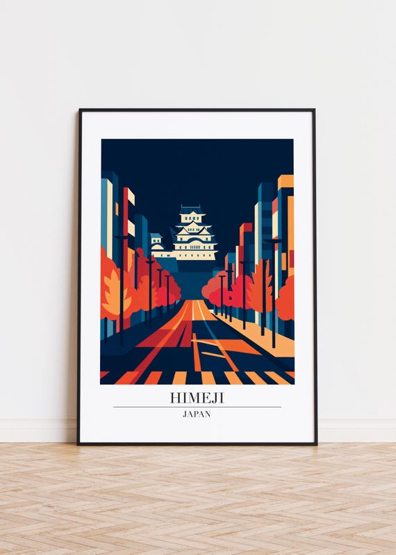 Himeji City Poster Modern Travel Art Print