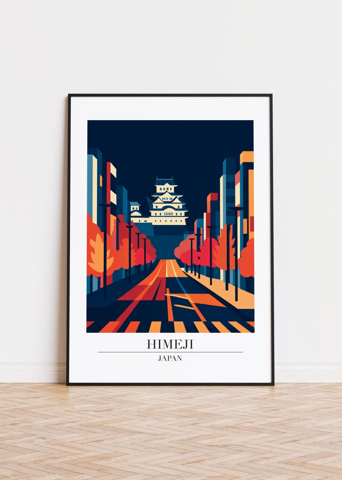 Himeji City Poster Modern Travel Art Print