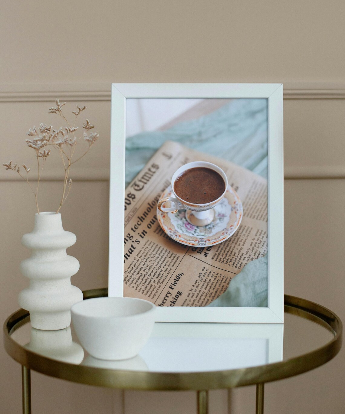 Vintage Inspired Coffee Cup Art Print, Floral China - Image 4