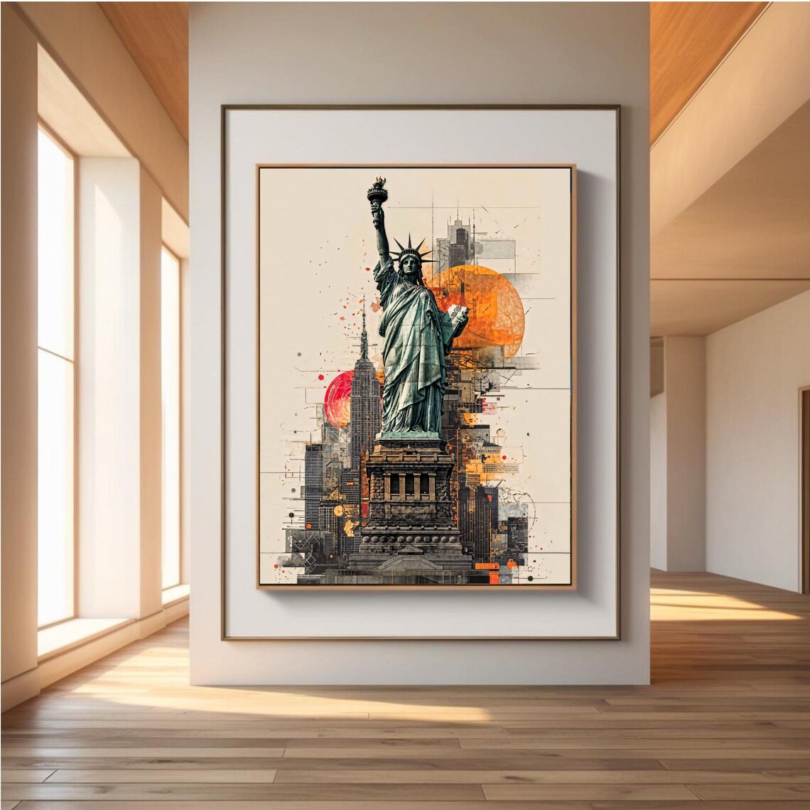 Statue Of Liberty, Abstract New York Skyline Poster - Image 6