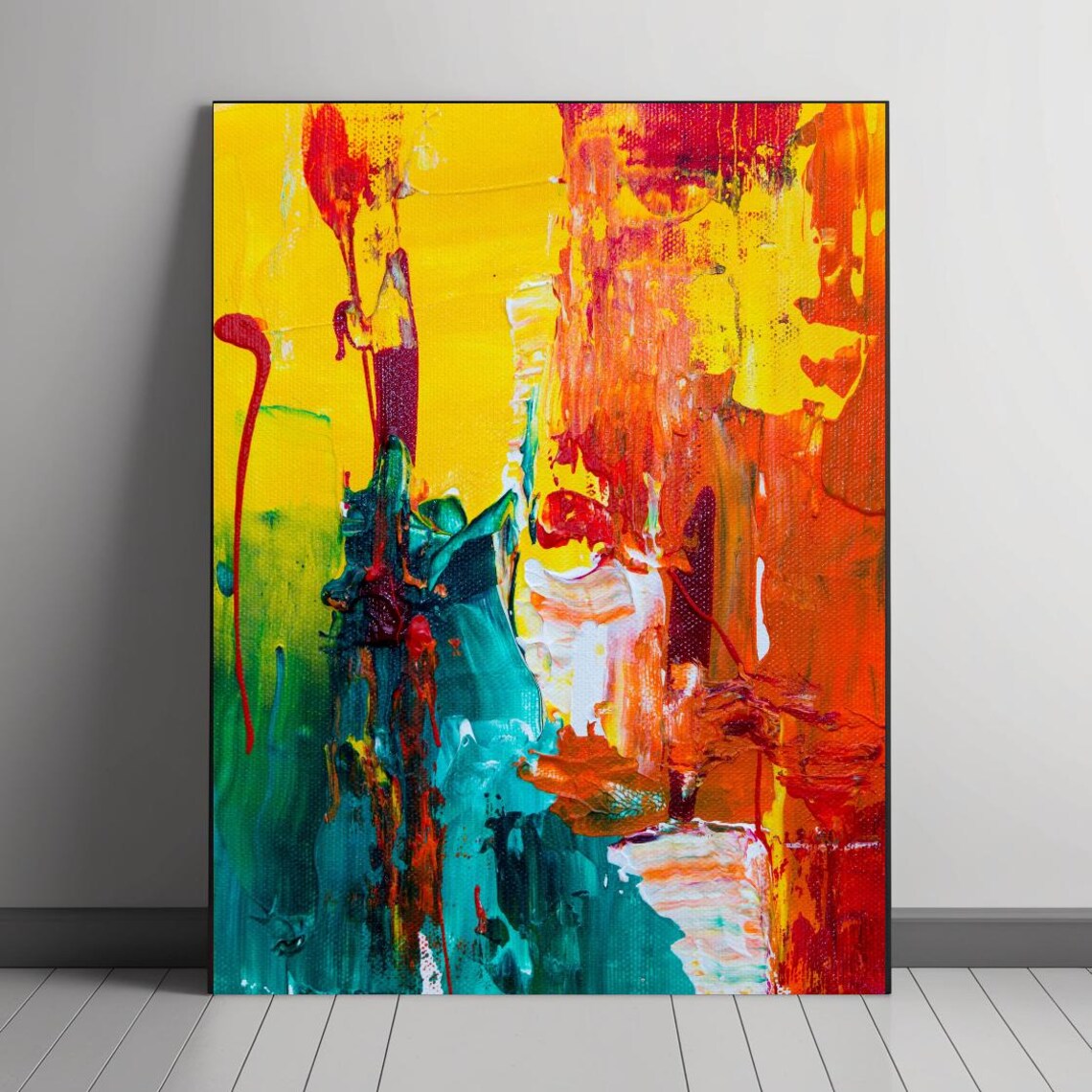 Abstract Acrylic Art, Striking Brushstroke Design