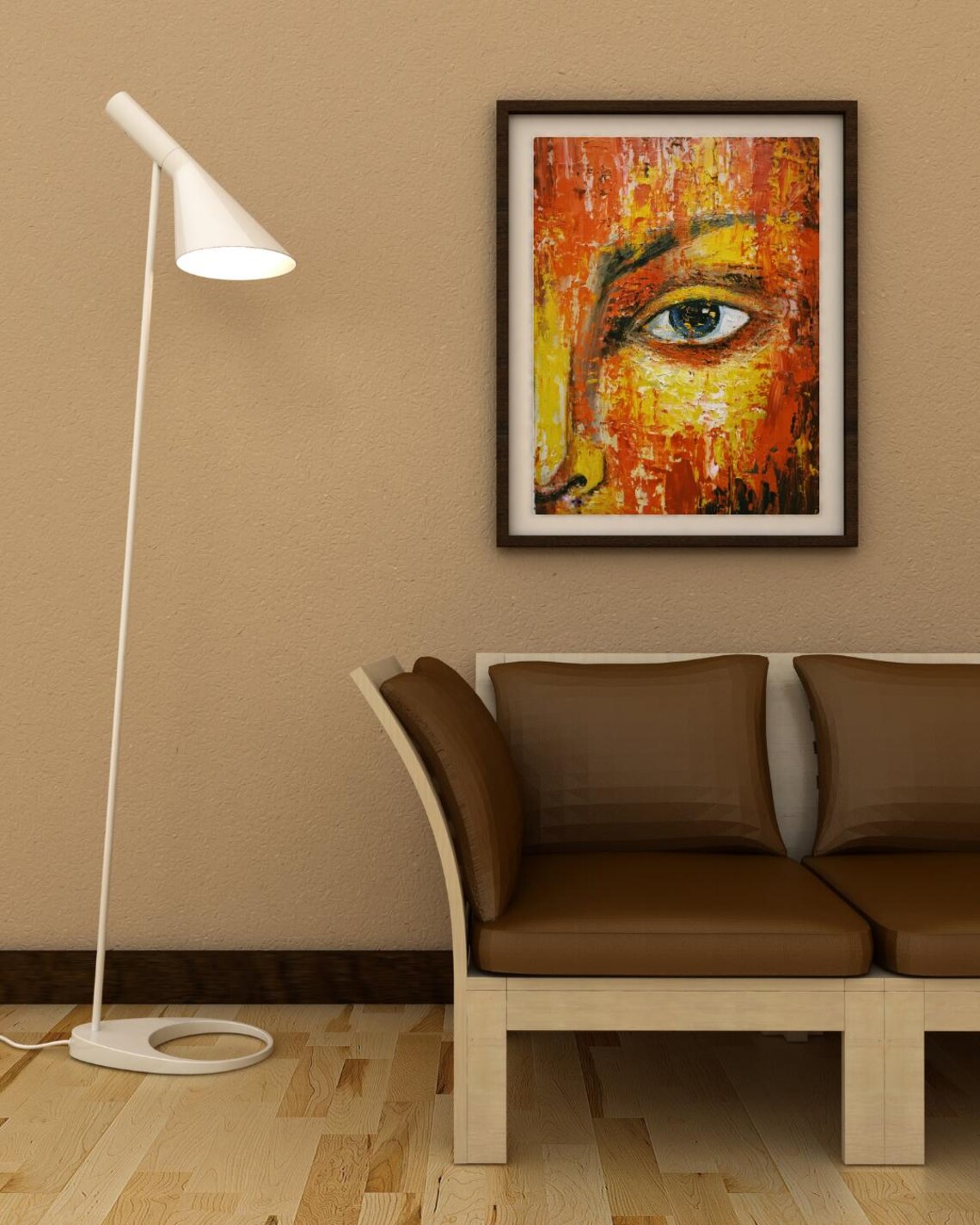 Fiery Gaze Abstract Painting, Bold Expressionism - Image 6
