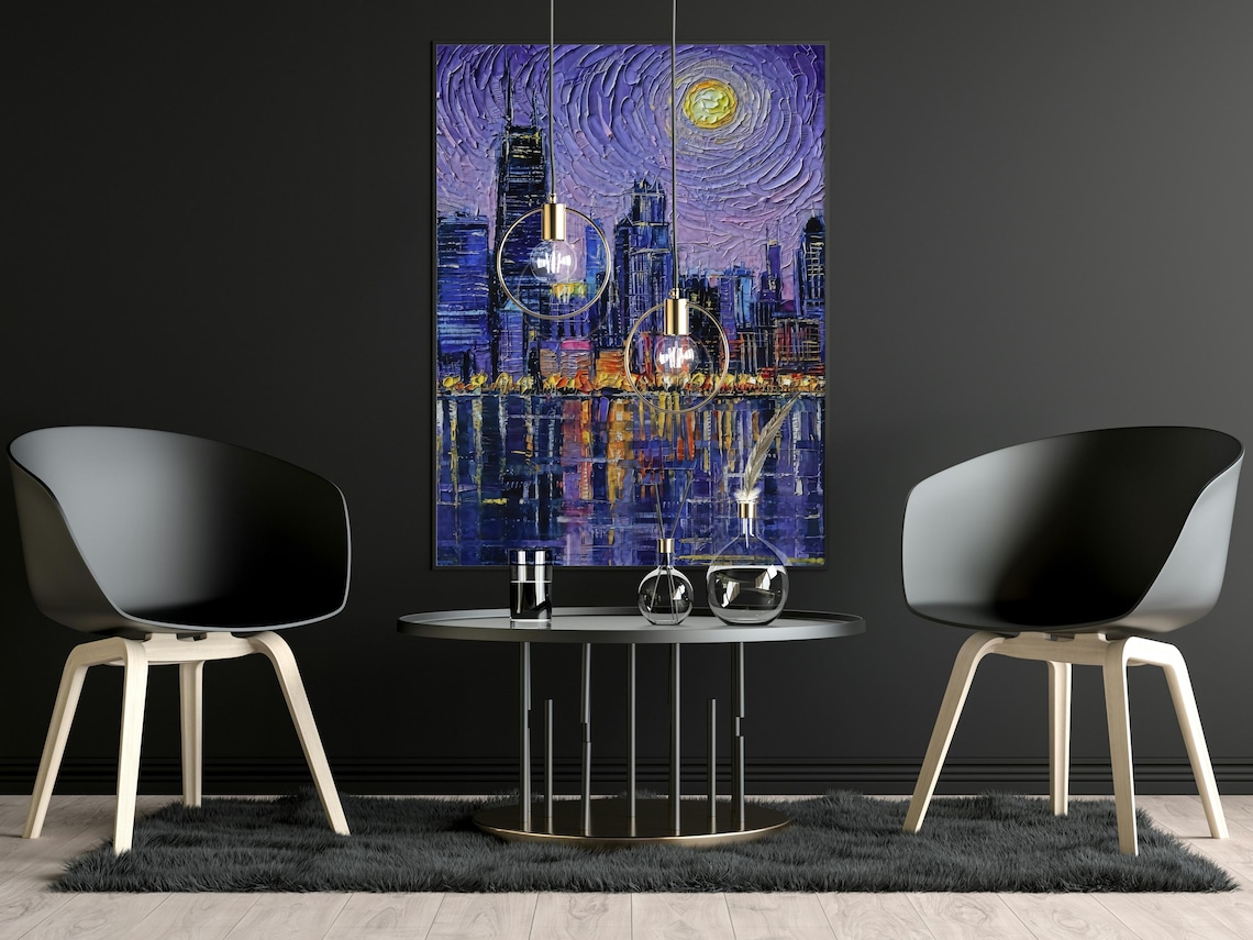 Starry Cityscape, Van Gogh Inspired Night Skyline - Image 6
