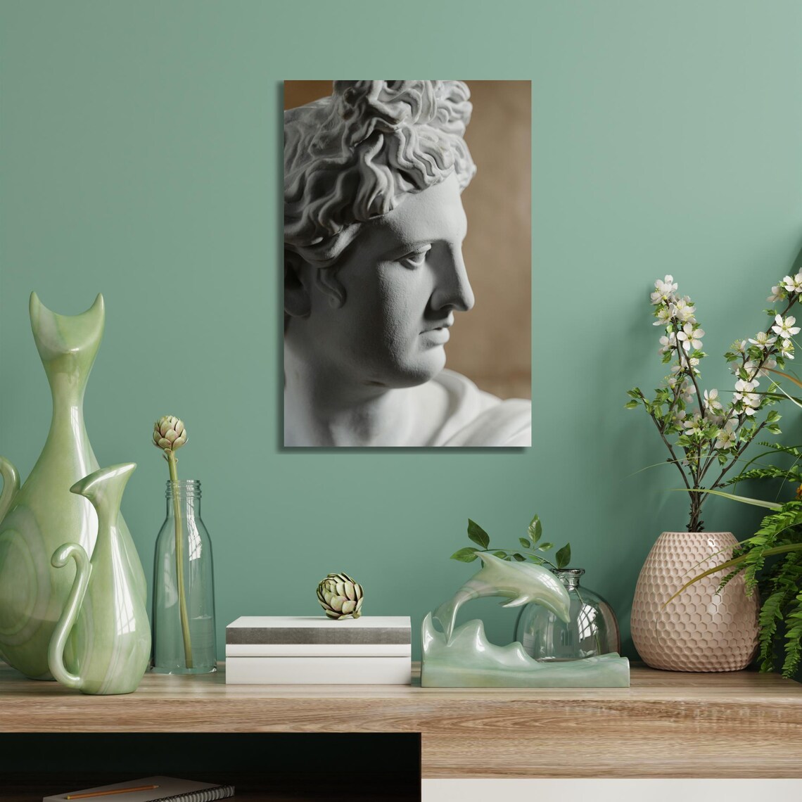 Classical Greek Marble Bust Sculpture, Home Decor - Image 2